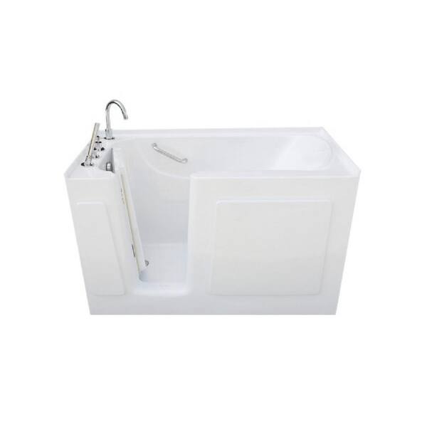 Pinnacle 5 ft. Rectangular Left Drain Walk-In Non-Whirlpool Tub in ...