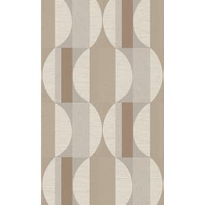 Taupe Geometric All Over Printed Non-Woven Paper Non-Pasted Textured Wallpaper 57 sq. ft.