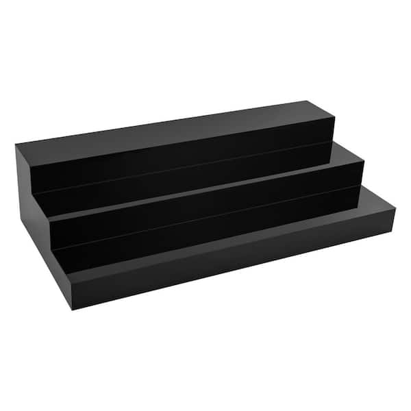 YIYIBYUS Black 24 in. 3-tier Display Stand Acrylic Jewelry Cosmetics Wine Glasses Display Stand