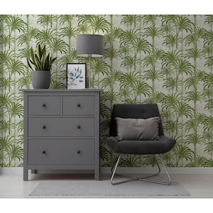 Green Palm Tree Tropics Peel and Stick Non-Woven Wallpaper