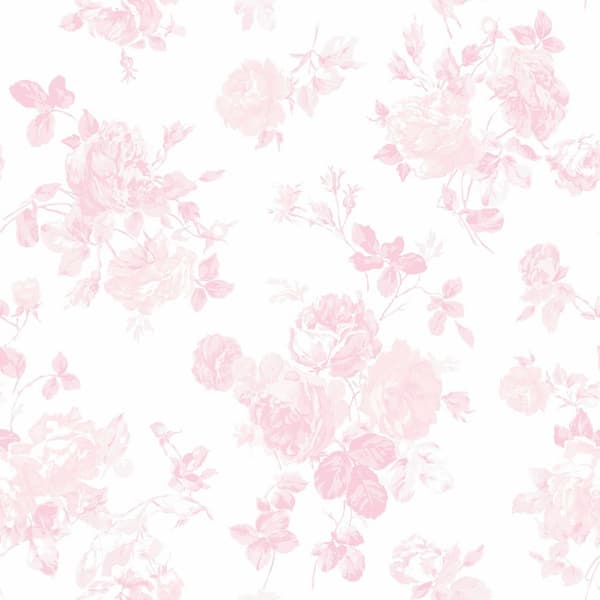 Everblooming Rosettes Faded Primrose Pink Peel and Stick Wallpaper Sample