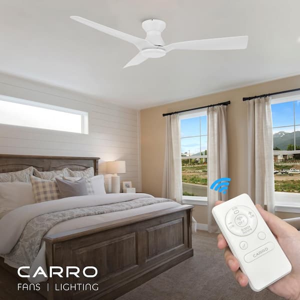 Ogden 52 in. Indoor White 10-Speed DC Motor Flush Mount Ceiling Fan with Remote Control