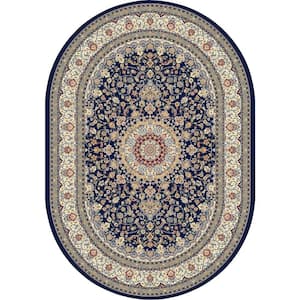 Nicholson Blue/Ivory 7 ft. x 10 ft. Oval Indoor Area Rug