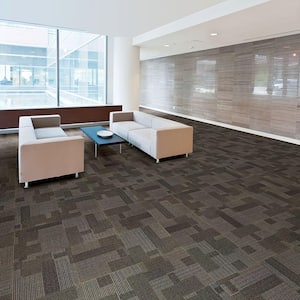 Rockefeller Brown Residential/Commercial 19.7 in. x 19.7 Glue-Down Carpet Tile (20 Tiles/Case) 54 sq. ft.