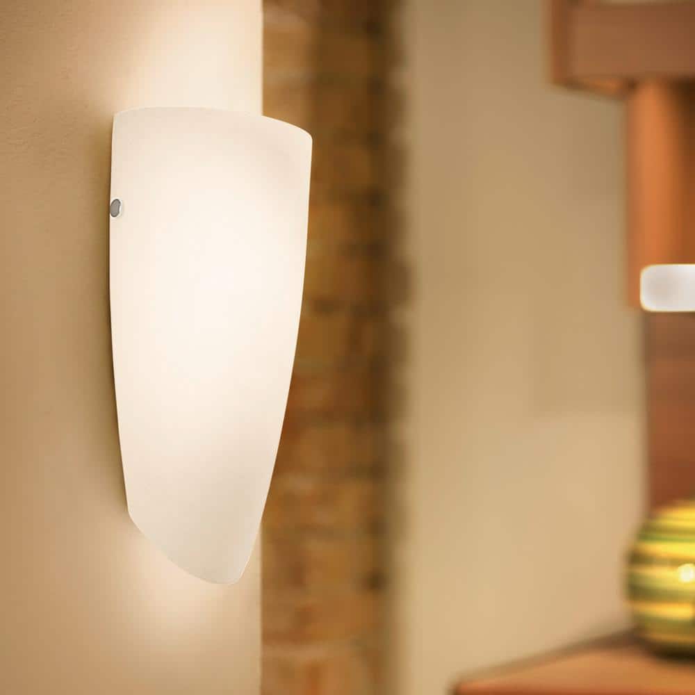 Nemo Dimmable Nickel Wall Sconce with Opal Glass Shade