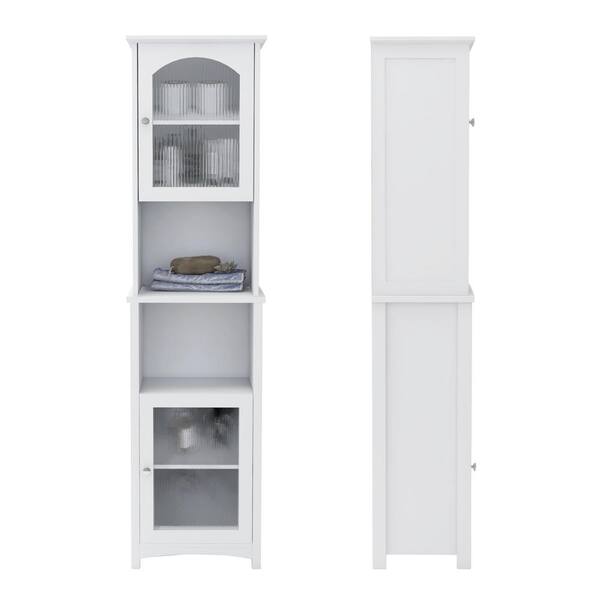 Halifax North America Narrow 55.75 High Bathroom Cabinet with 3 Drawers and 2 Tier Shelf | Mathis Home