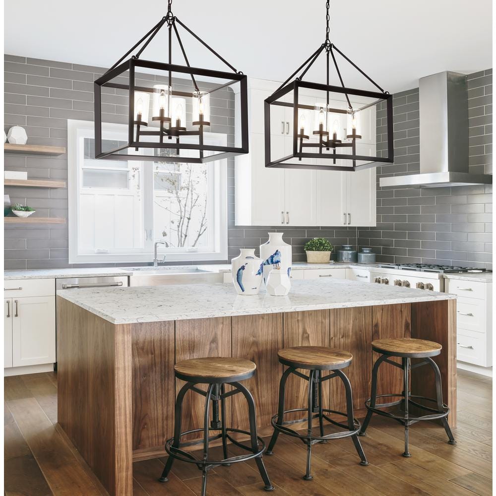 Anna Oil-Rubbed Bronze LED Lantern Pendant with Clear Glass