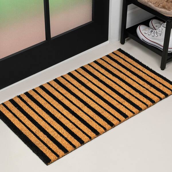 Peater Classic Casual Commerical Natural Coir Natural/Black 17 in. x 30 in. Indoor/Outdoor Mat