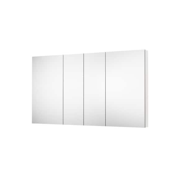 64 in. W x 36 in. H Rectangular Aluminum Recessed/Surface Mount Medicine Cabinet with Mirror and Glass Shelves