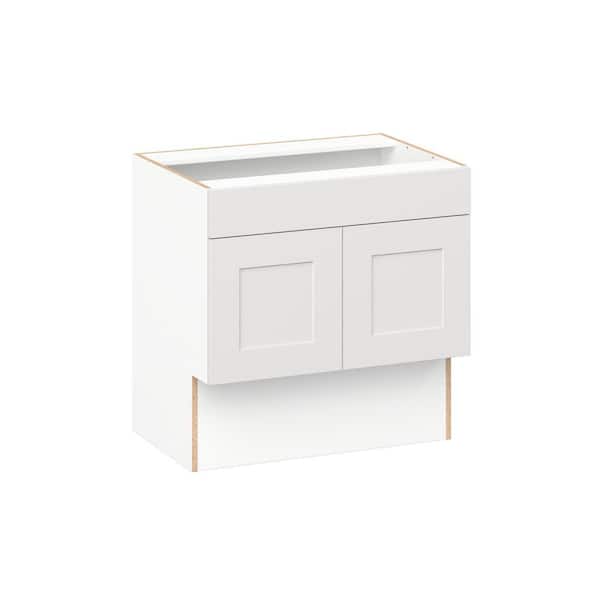 J COLLECTION Roseland 30 in. W x 21 in. D x 30 in. H Assembled Shaker Accessible ADA Bath Sink Base Kitchen Cabinet in Warm White