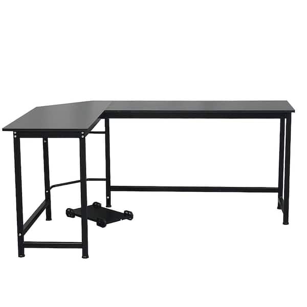 Karl home 66.1in. L-Shaped Desktop Computer Desk Black