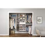 84 in. W - 108 in. W White Wood Closet System