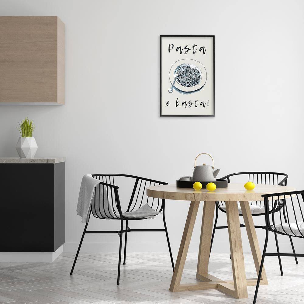 Pasta e Basta Meal by Andreas Magnusson Black Framed Typography Giclee Art Print 24 in. x 16 in. price history on PriceWatchPro