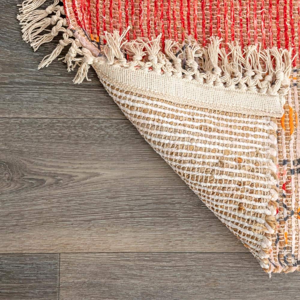 Southwestern Tasseled Red 8' x 10' Jute-Polyester Area Rug