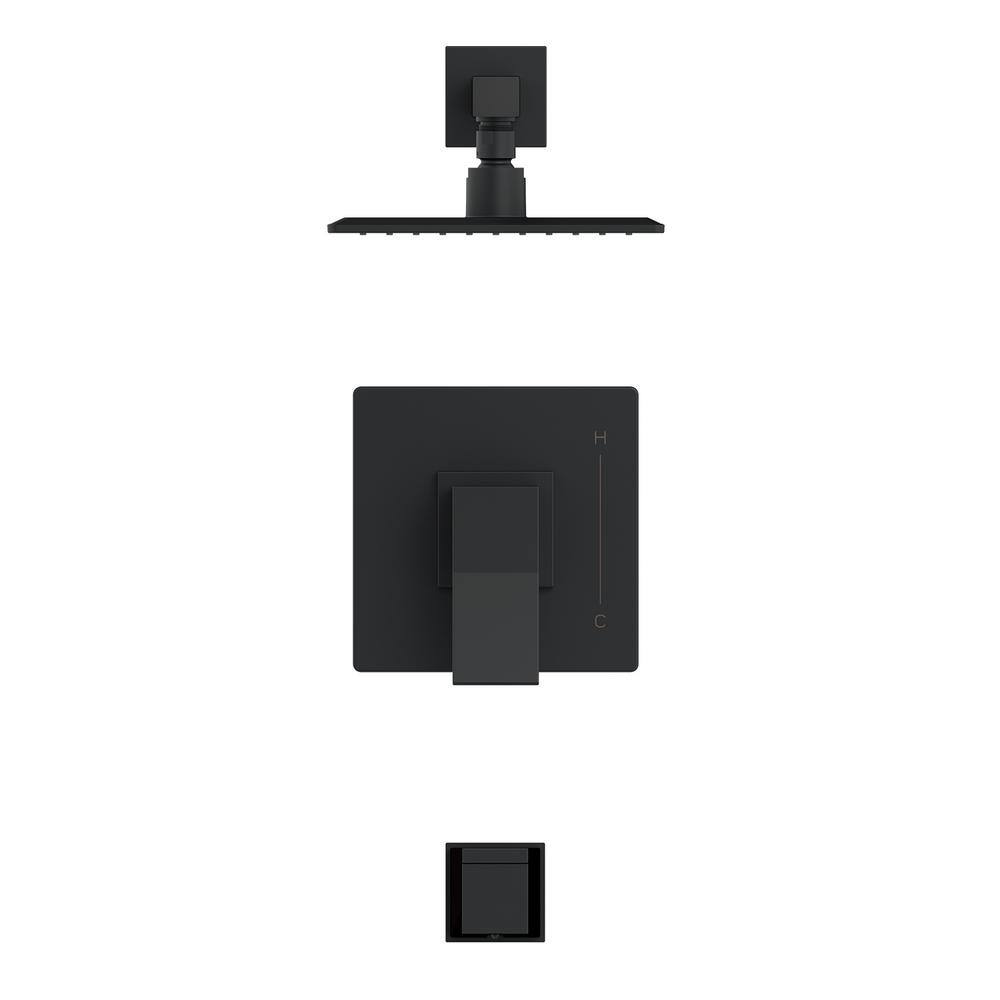 Avian Chrome Wall Mounted Square Tub and Shower Faucet