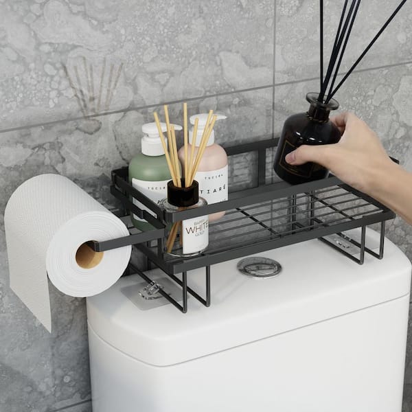 12.2 in. W x 6.1 in. D x 23.8 in. H Shower Caddy in Black Bathroom Shelf 3 Layer Wall Mounted Storage Organizer