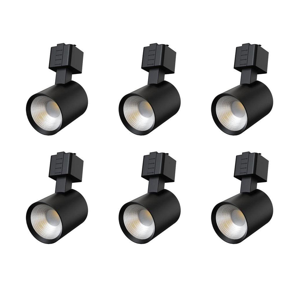 Track Header Light FLSNT J-Type Track Head, Black, Integrated LED Fixed Track Lighting ...