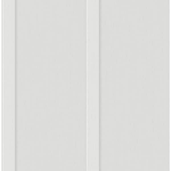 Arctic Grey Faux Board and Batten Vinyl Peel and Stick Wallpaper Roll (30.75 sq. ft.)