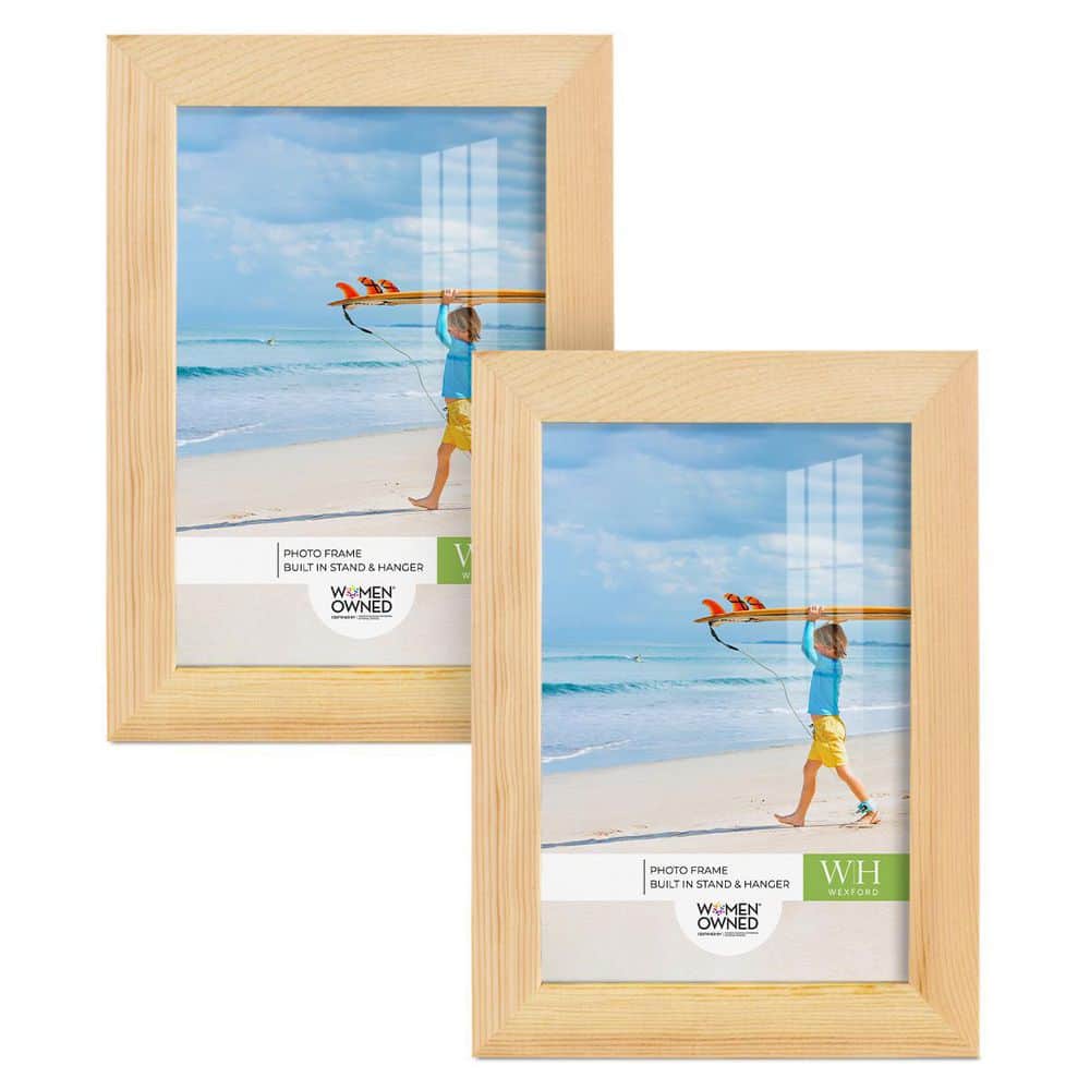 Wexford Home Woodgrain 5 in. x 7 in. Natural Wood Picture Frame (Set of