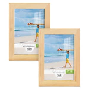 Woodgrain 5 in. x 7 in. Natural Wood Picture Frame (Set of 2)