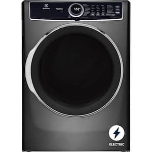 8 cu. ft. vented Front Load Stackable Electric Dryer in Titanium with LuxCare Dry and Perfect Steam