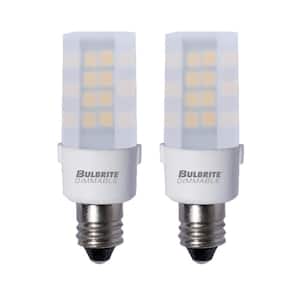 35 - Watt Equivalent Soft White Light T4 (E11) Mini-Candelabra Screw, Dimmable Frost LED Light Bulb 3000K (2-Pack)