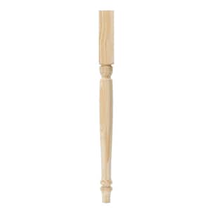 Farmhouse Table Leg with Chamfer - 29 in. H x 2.25 in. Dia. - Unfinished Sanded Pine Wood - DIY Home Furniture Decor