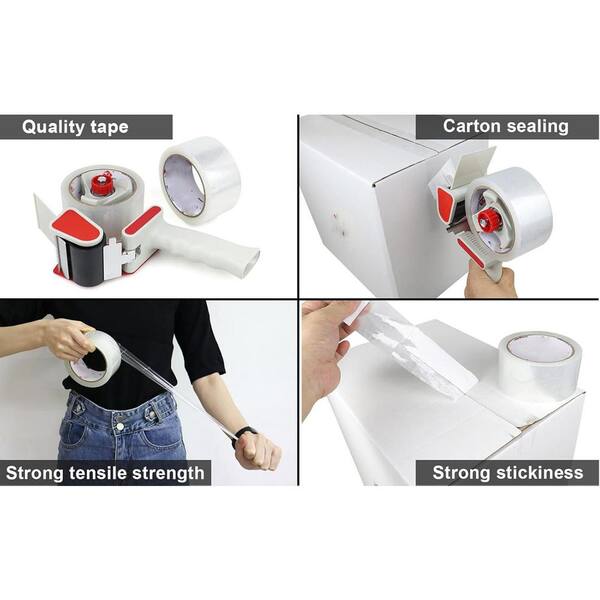 9 Pack Tape Dispenser Guns With 6 Rolls Heavy Duty Packaging Tape - 2 Inch 2.7 Mil Shipping Tape