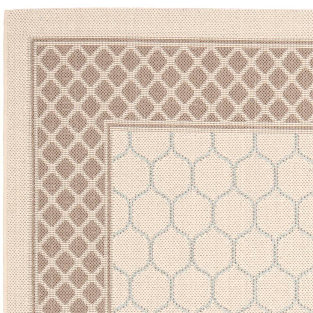 Beige Rectangular Easy-Care Synthetic 5' x 7' Area Rug
