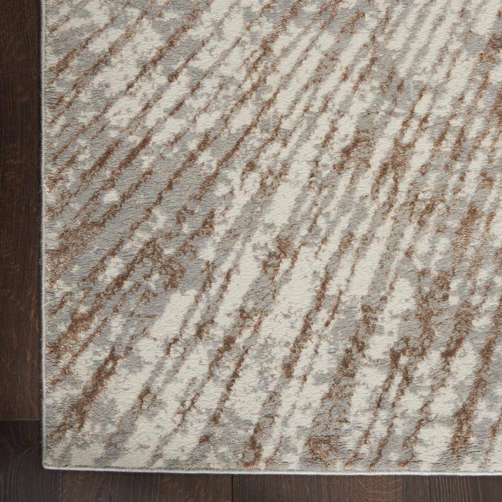Gray and Gold Abstract 8' x 10' Synthetic Area Rug
