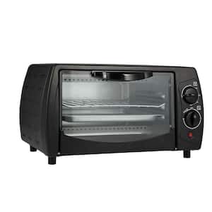 1000 W 4-Slice Stainless Steel Toaster Oven with Knob Control