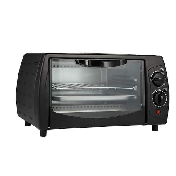 Tidoin 1000 W 4-Slice Stainless Steel Toaster Oven with Knob Control
