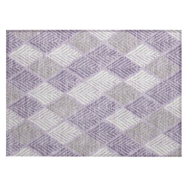Chantille Machine Washable Indoor/Outdoor Abstract ACN2818 Lavender 2 ft. x 3 ft. Accent Rug