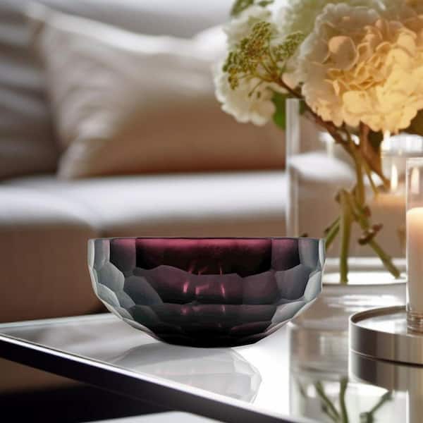 Purple 2.5 in. Glass Geometric Vase