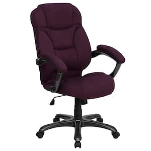 Jessie Fabric High Back Ergonomic Executive Chair in Grape Microfiber with Arms