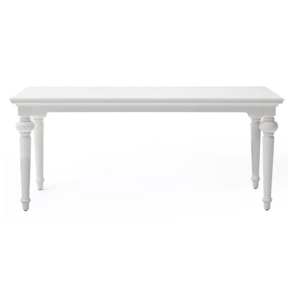 HomeRoots White Wood 78.74 in. 4 Legs Dining Table Seats 6)