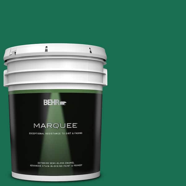 BEHR MARQUEE 5 gal. #S-H-470 Precious Emerald Semi-Gloss Enamel Exterior Paint & Primer