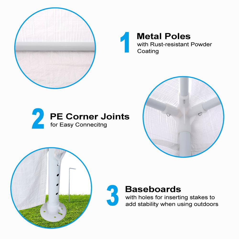 White 10x10 Heavy Duty Party Tent with Removable Walls