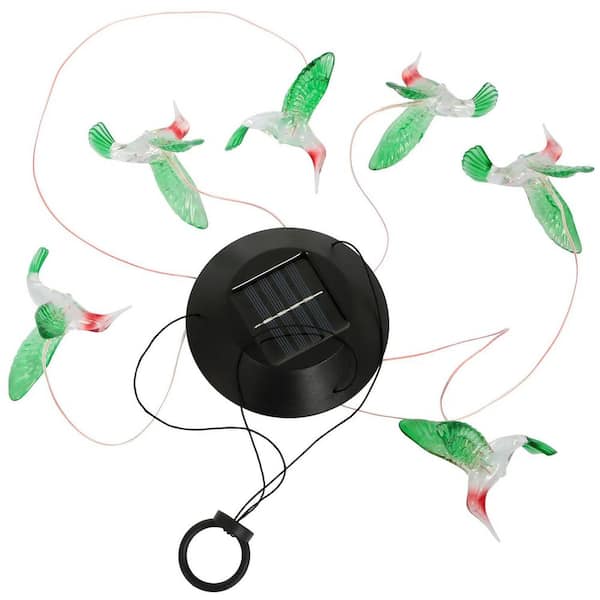 LED Solar Hummingbird Wind Chime Solar Light String Decorative Lighting for Home Garden Fence Party