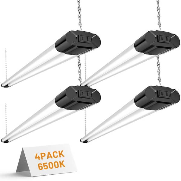 4ft 250-Watt Equivalent T8 LED Black Shop Light for Garage (4-Pack), 4400lm, 6500K Cool Daylight