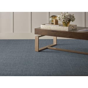 Surface - Lakeside - Blue 15 ft. 59.72 oz. Wool Texture Installed Carpet