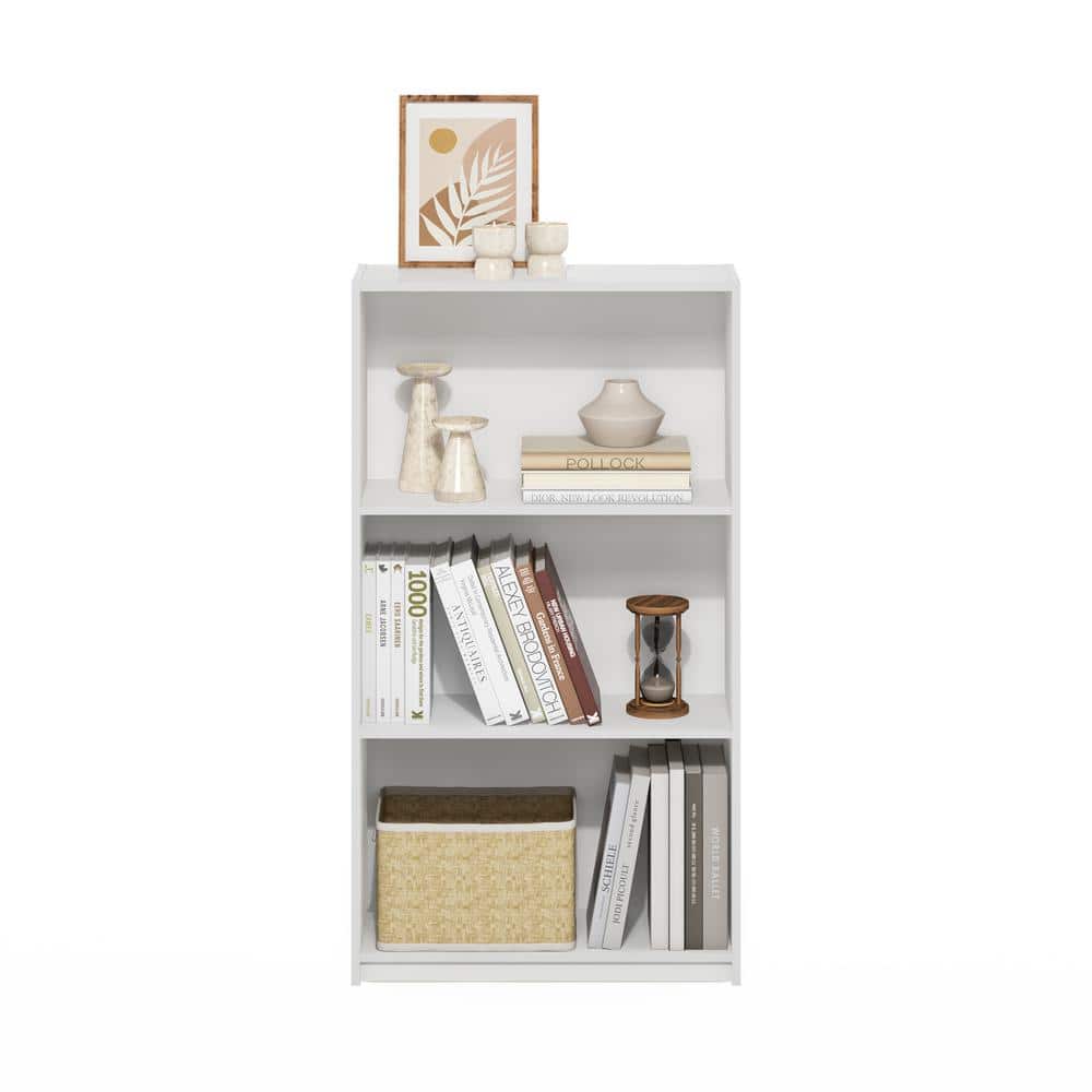 White 3-Tier Composite Wood Bookcase