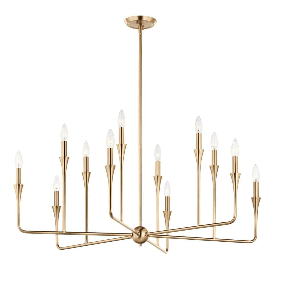 KICHLER Alvaro 39.75 in. 12-Light Champagne Bronze Modern Candle ...