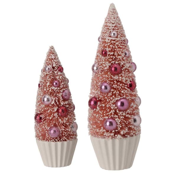 11-14 in. SOO Sweet Sisal Trees in Cupcake (Set of 2)
