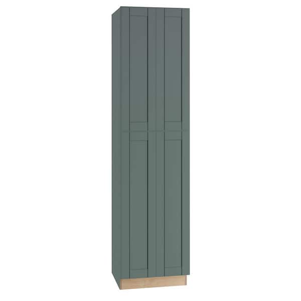 Washington 24 in. W x 24 in. D x 90 in. H Assembled Plywood Utility Kitchen Cabinet in Green with Soft Close Doors