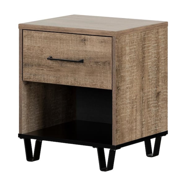 South Shore Arlen Weathered Oak 19.5 in. Nightstand