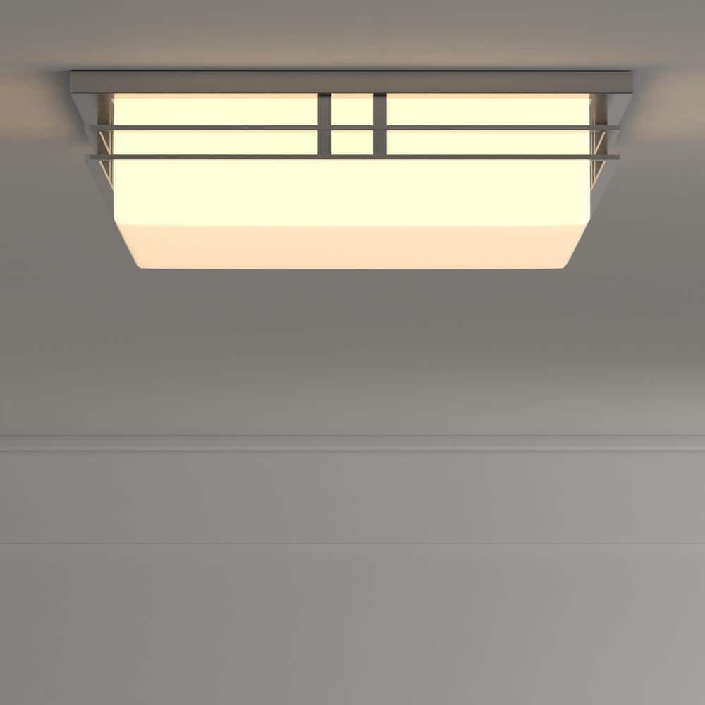 Helm Brushed Nickel 14" LED Flush Mount Light with Acrylic Diffuser