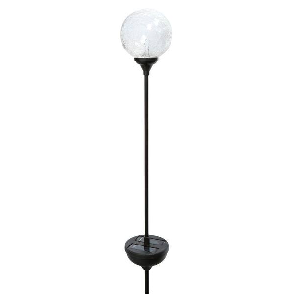 Moonrays 35 in. Solar Powered Integrated LED Color-Changing Glass Globe Pathway Stake Light