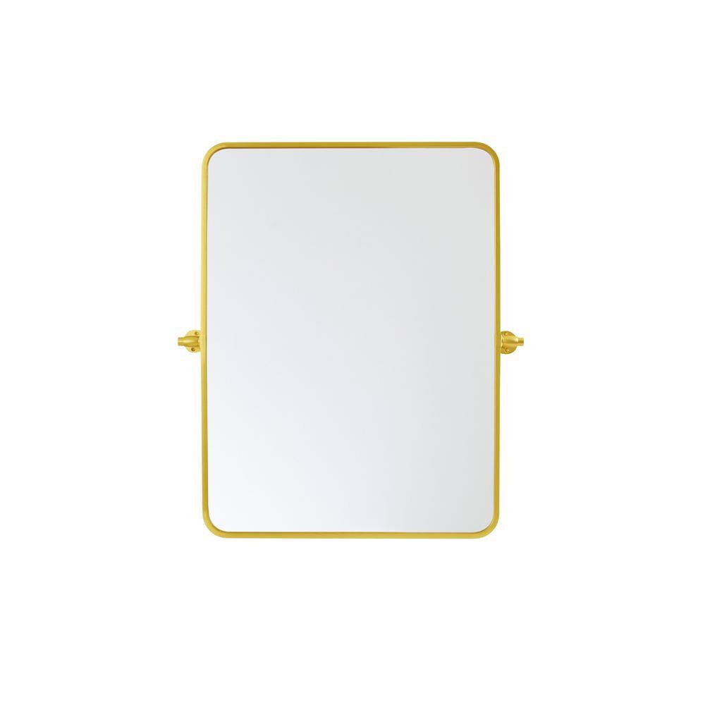 Timeless Home 24 in. W x 32 in. H Aluminum Gold Pivot Mirror