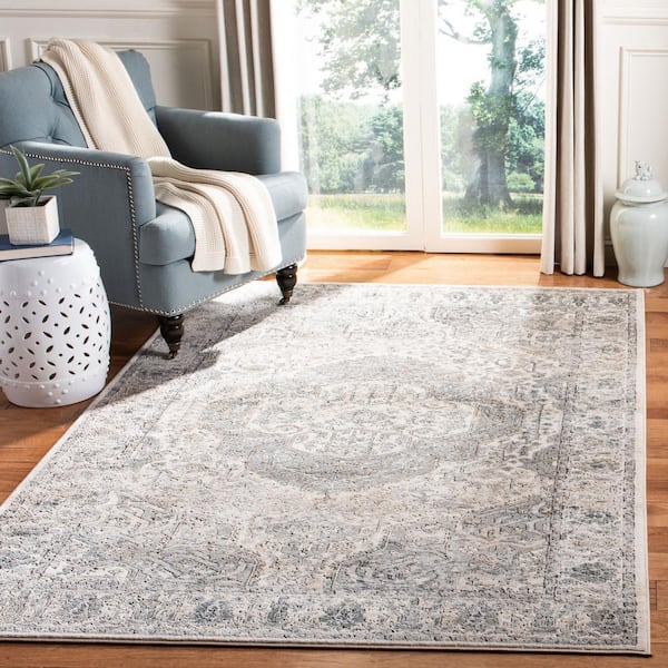 Oregon Ivory/Gray 5 ft. x 8 ft. Oriental Area Rug